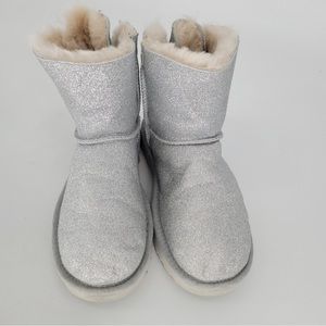 UGG Mini Bailey Bow Sparkle Boot Silver Glitter. Barely worn.